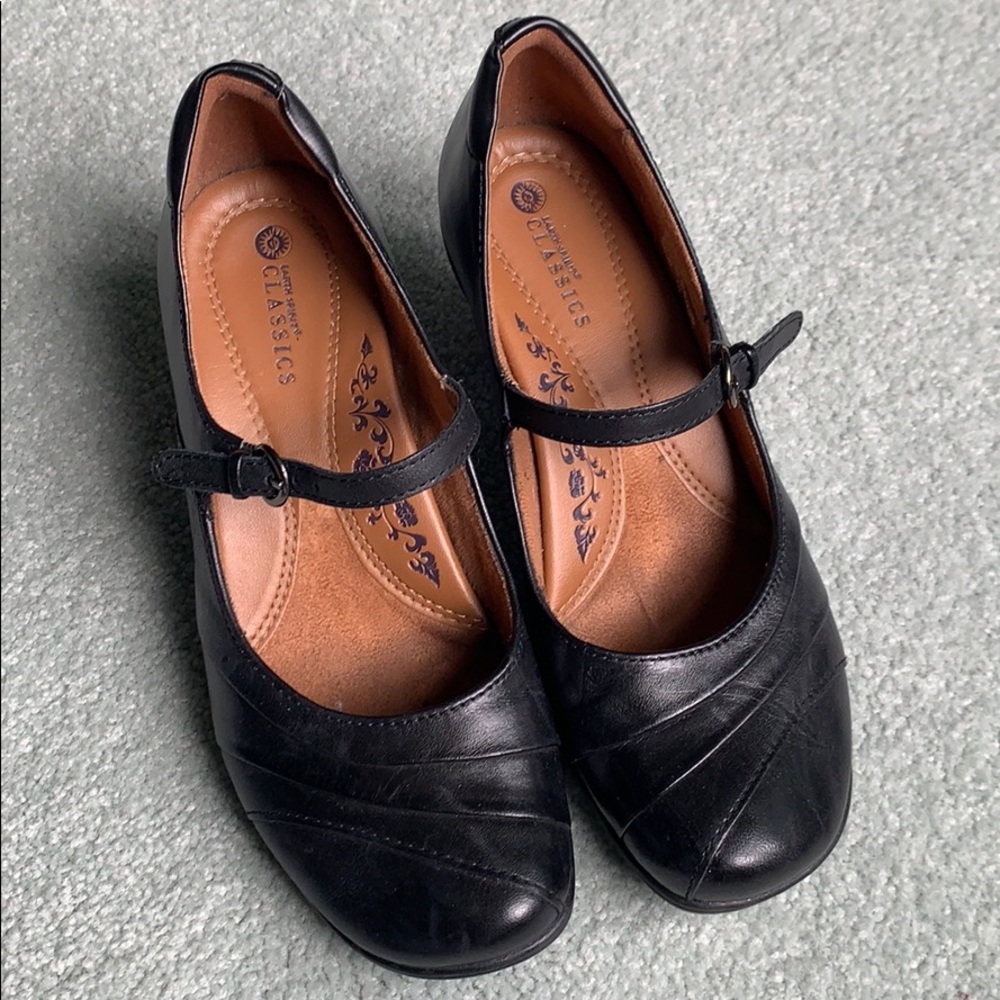 Earth spirit black comfort heel - leather